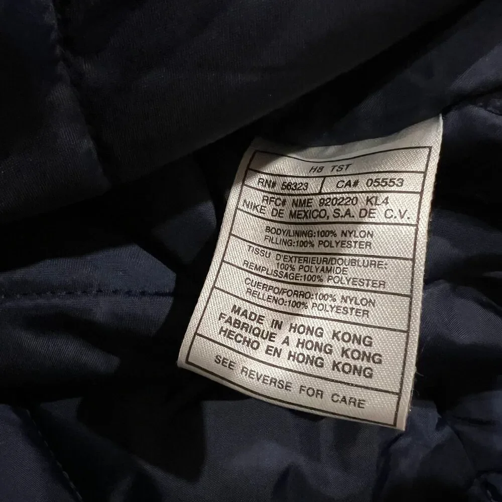 NIKE Vintage 90s Swoosh Check Blue Insulated Puffer Pullover Anorak Jacket Sz XL